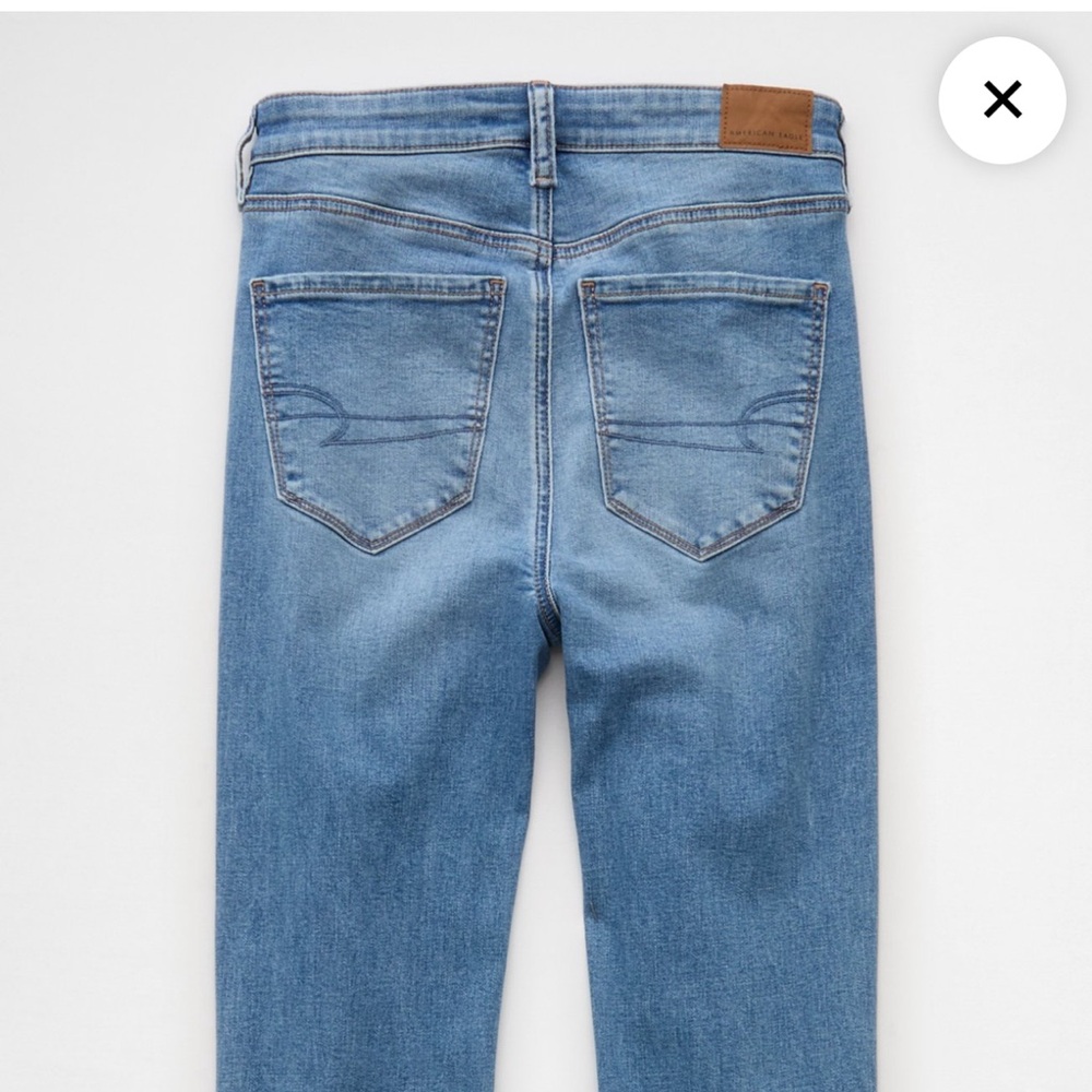 American Eagle Outfitters Light Blue Distressed Flare Jeans